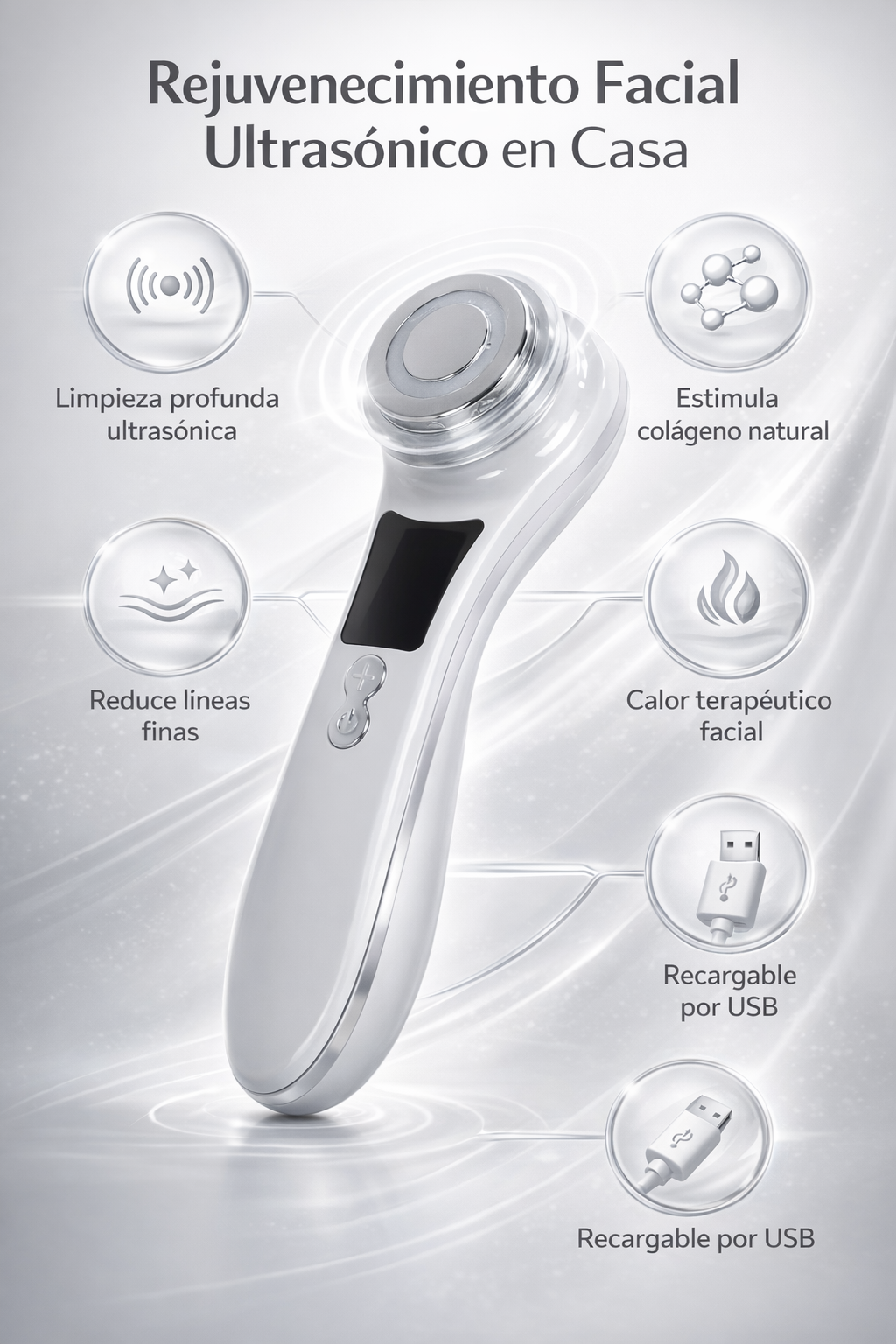 Masajeador Limpieza Facial - Ultrasonico